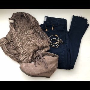 LOFT | Beige Print Blouse | $6